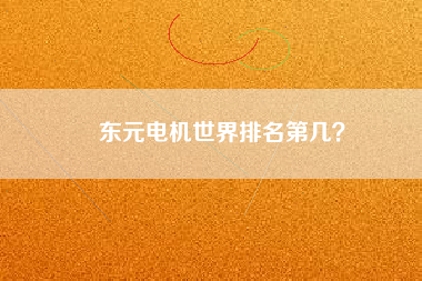 東元電機世界排名第幾？