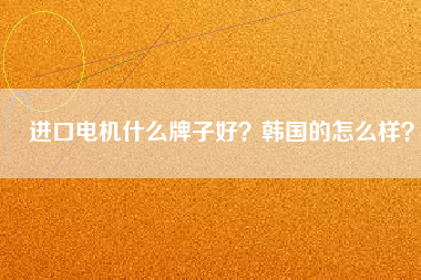 進(jìn)口電機(jī)什么牌子好？韓國的怎么樣？