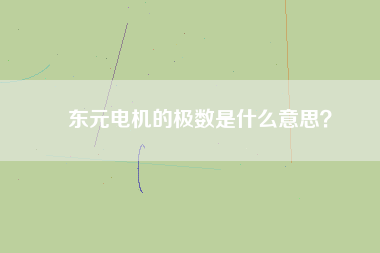 東元電機(jī)的極數(shù)是什么意思？