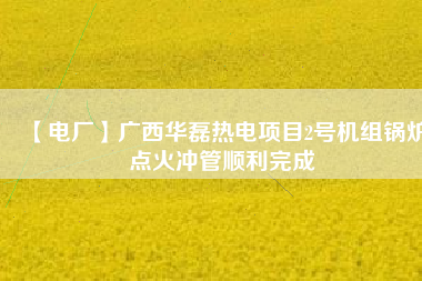【電廠】廣西華磊熱電項目2號機(jī)組鍋爐點火沖管順利完成