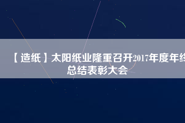 【造紙】太陽紙業(yè)隆重召開2017年度年終總結(jié)表彰大會(huì)