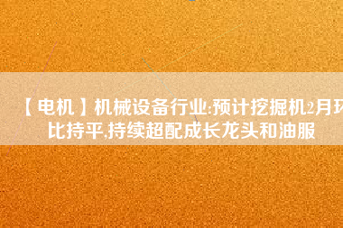 【電機】機械設(shè)備行業(yè):預(yù)計挖掘機2月環(huán)比持平,持續(xù)超配成長龍頭和油服
          
