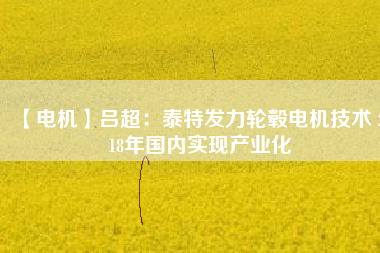 【電機(jī)】呂超:泰特發(fā)力輪轂電機(jī)技術(shù) 2018年國內(nèi)實現(xiàn)產(chǎn)業(yè)化