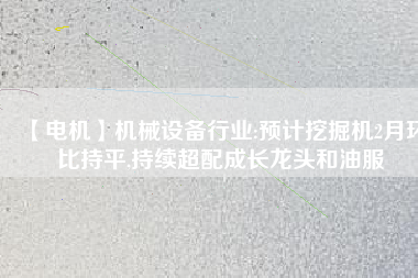 【電機】機械設(shè)備行業(yè):預(yù)計挖掘機2月環(huán)比持平,持續(xù)超配成長龍頭和油服
          