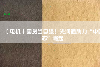 【電機(jī)】國(guó)貨當(dāng)自強(qiáng)！光潤(rùn)通助力“中國(guó)芯”崛起
          