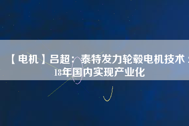 【電機(jī)】呂超:泰特發(fā)力輪轂電機(jī)技術(shù) 2018年國內(nèi)實現(xiàn)產(chǎn)業(yè)化