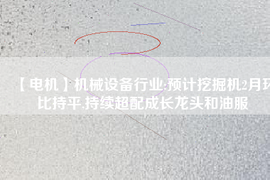 【電機】機械設(shè)備行業(yè):預(yù)計挖掘機2月環(huán)比持平,持續(xù)超配成長龍頭和油服
          