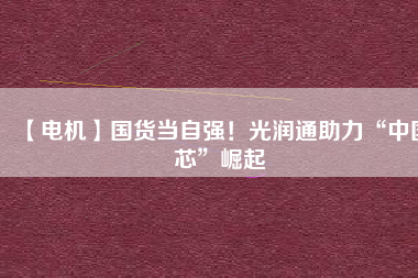 【電機(jī)】國(guó)貨當(dāng)自強(qiáng)！光潤(rùn)通助力“中國(guó)芯”崛起
          