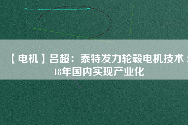 【電機(jī)】呂超:泰特發(fā)力輪轂電機(jī)技術(shù) 2018年國內(nèi)實現(xiàn)產(chǎn)業(yè)化