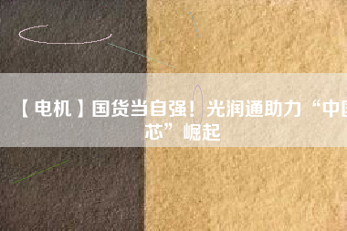 【電機(jī)】國(guó)貨當(dāng)自強(qiáng)！光潤(rùn)通助力“中國(guó)芯”崛起
          