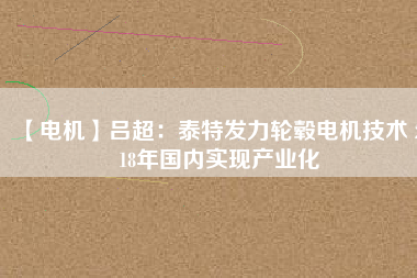 【電機(jī)】呂超:泰特發(fā)力輪轂電機(jī)技術(shù) 2018年國內(nèi)實現(xiàn)產(chǎn)業(yè)化