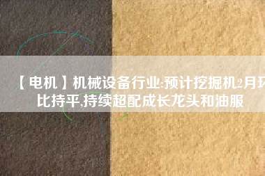 【電機】機械設(shè)備行業(yè):預(yù)計挖掘機2月環(huán)比持平,持續(xù)超配成長龍頭和油服
          