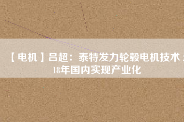 【電機(jī)】呂超:泰特發(fā)力輪轂電機(jī)技術(shù) 2018年國內(nèi)實現(xiàn)產(chǎn)業(yè)化