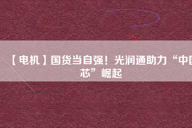 【電機(jī)】國(guó)貨當(dāng)自強(qiáng)！光潤(rùn)通助力“中國(guó)芯”崛起
          
