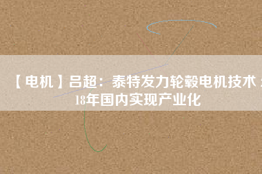 【電機(jī)】呂超:泰特發(fā)力輪轂電機(jī)技術(shù) 2018年國內(nèi)實現(xiàn)產(chǎn)業(yè)化