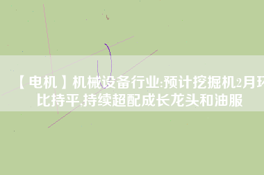 【電機】機械設(shè)備行業(yè):預(yù)計挖掘機2月環(huán)比持平,持續(xù)超配成長龍頭和油服
          