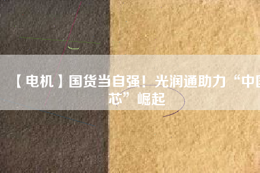 【電機(jī)】國(guó)貨當(dāng)自強(qiáng)！光潤(rùn)通助力“中國(guó)芯”崛起
          