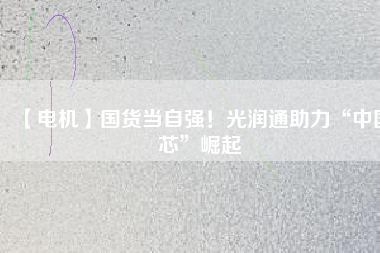 【電機(jī)】國(guó)貨當(dāng)自強(qiáng)！光潤(rùn)通助力“中國(guó)芯”崛起
          