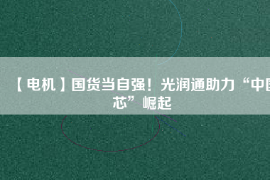 【電機(jī)】國(guó)貨當(dāng)自強(qiáng)！光潤(rùn)通助力“中國(guó)芯”崛起
          
