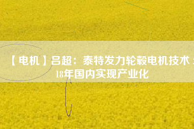 【電機(jī)】呂超:泰特發(fā)力輪轂電機(jī)技術(shù) 2018年國內(nèi)實現(xiàn)產(chǎn)業(yè)化